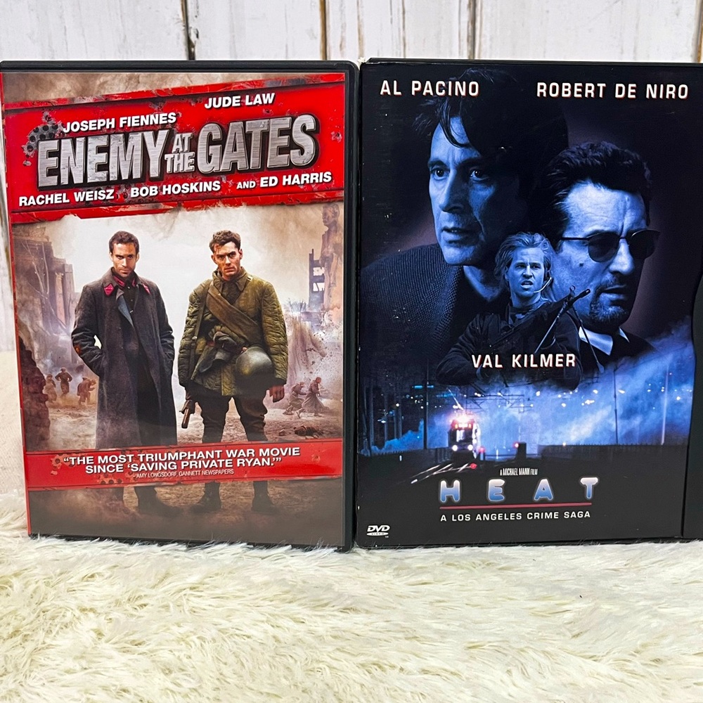 Set of 2 DVDs Heat, Al Pacino and Emeny at the Gates, Jude Law